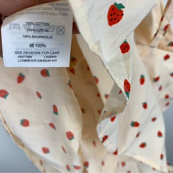 Madewell sz 4 Fresh Strawberries Cream Tie-Front Keyhole Cami Tank Coquette Cute - Picture 6 of 7